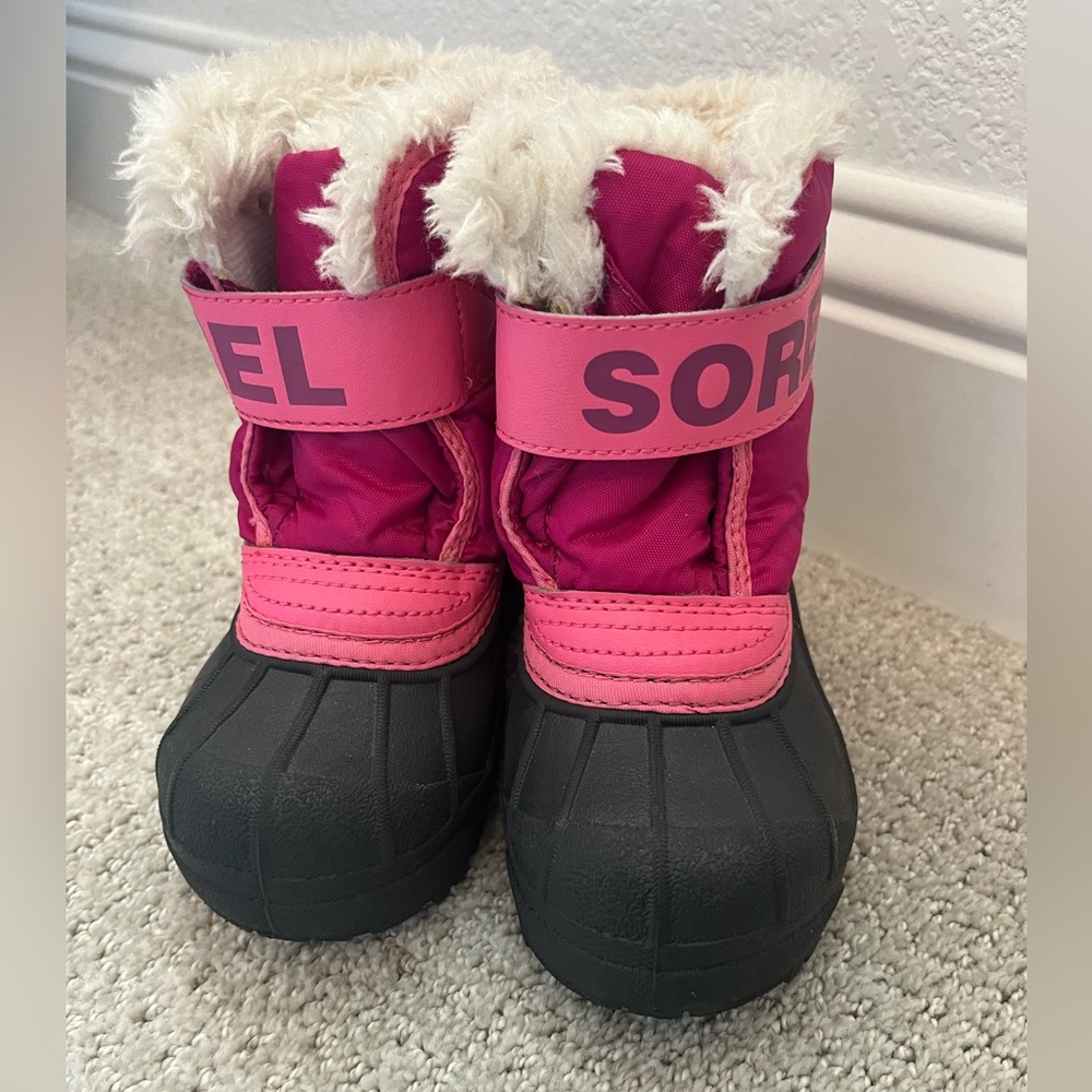 Sorel pink toddler winter boots